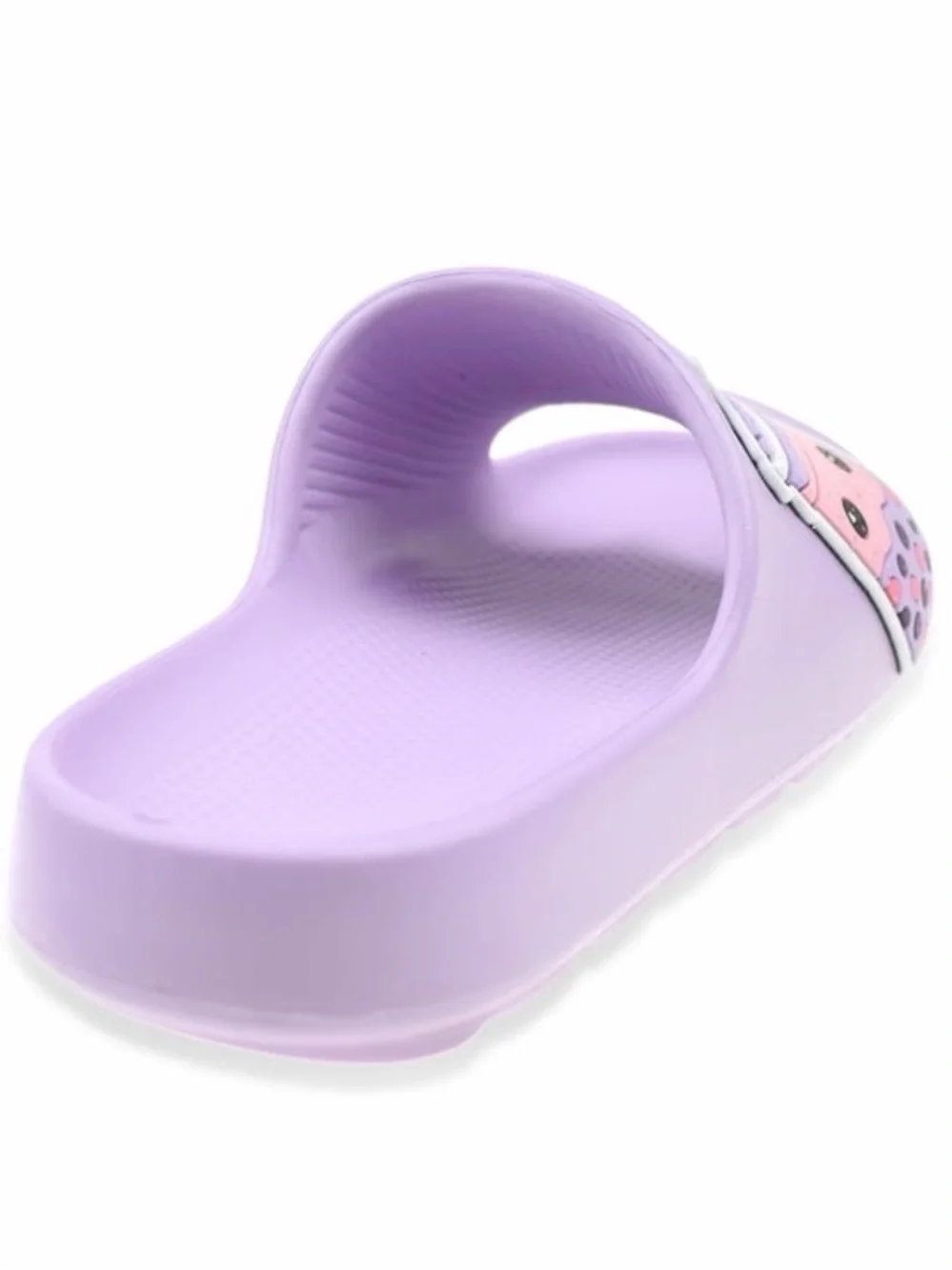 Kids Lavender Slide Sandals with Fun Boba Drink Patch